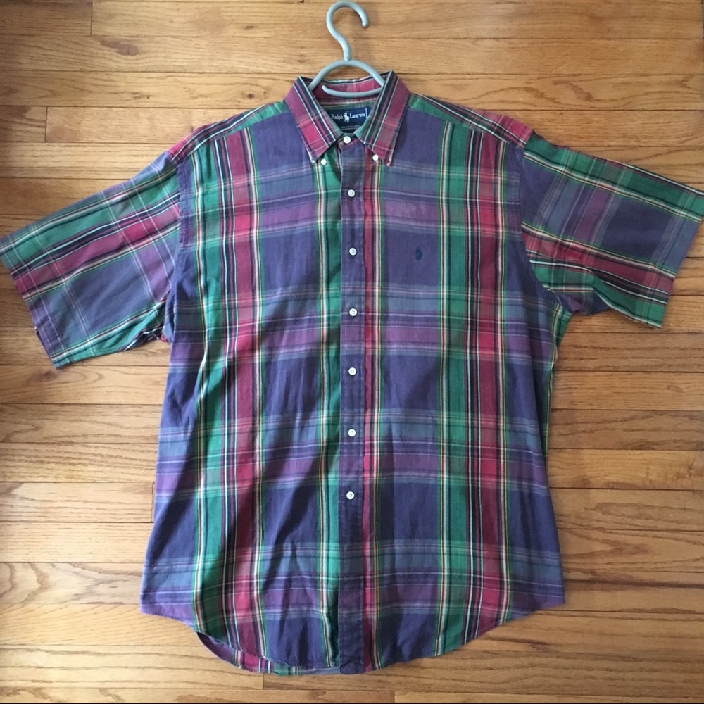 RALPH LAUREN🏇VINTAGE Rare Plaid Button Up XL